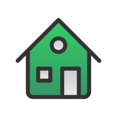 Ev İçi Doldurulmuş Gradyan Vektör Simgesi Tasarımı