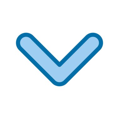 Puan Aşağı Doldurulmuş Mavi Vektör Simgesi Tasarımı