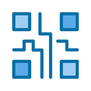 Barkod Mavi Vektör Simgesi Tasarımı