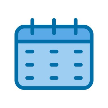 Takvim Doldurulmuş Mavi Vektör Simgesi Tasarımı