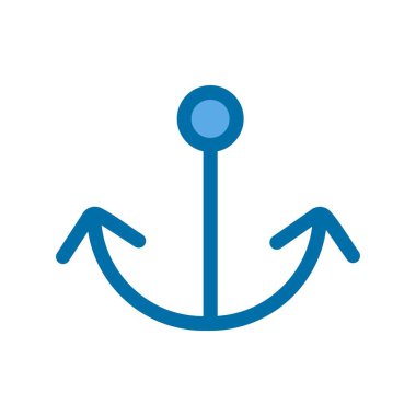 Gemi Kancası Mavi Vektör Simgesi Tasarımı