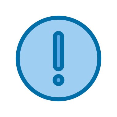 Uyarı Doldurulmuş Mavi Vektör Simgesi Tasarımı