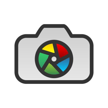 Kamera Doldurulmuş Gradyan Vektör Simgesi Tasarımı