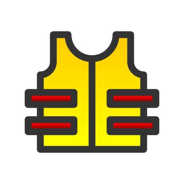 Yelek Doldurulmuş Gradyan Vektör Simgesi Tasarımı