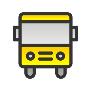 Büyük otobüs Gradyan Vektör Simgesi Tasarımı
