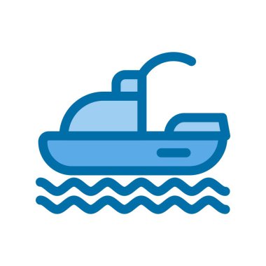 Kayak Jeti Dolu Mavi Vektör Simgesi Tasarımı