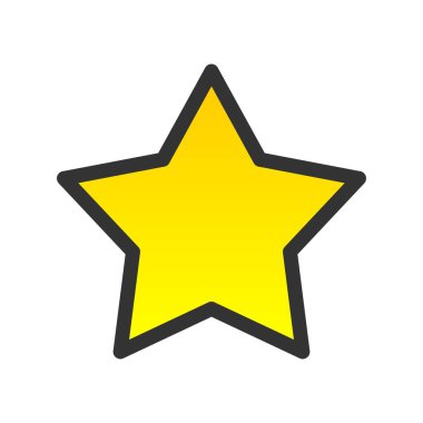 Yıldız Doldurulmuş Gradyan Vektör Simgesi Tasarımı