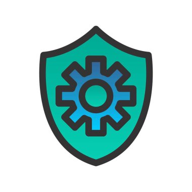 Kalkan Doldurulmuş Gradyan Vektör Simgesi Tasarımı