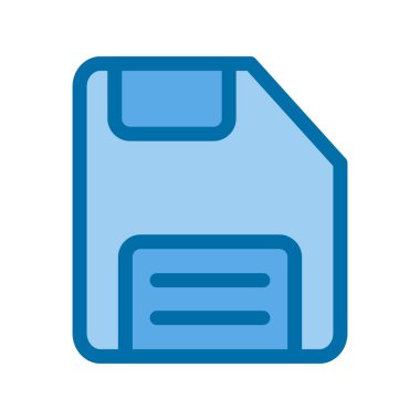 Doldurulmuş Mavi Vektör Simgesi Tasarımı Kaydet