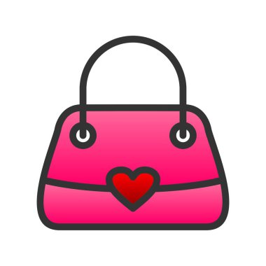 Kadın Torbası Gradyan Vektör Simgesi Tasarımı