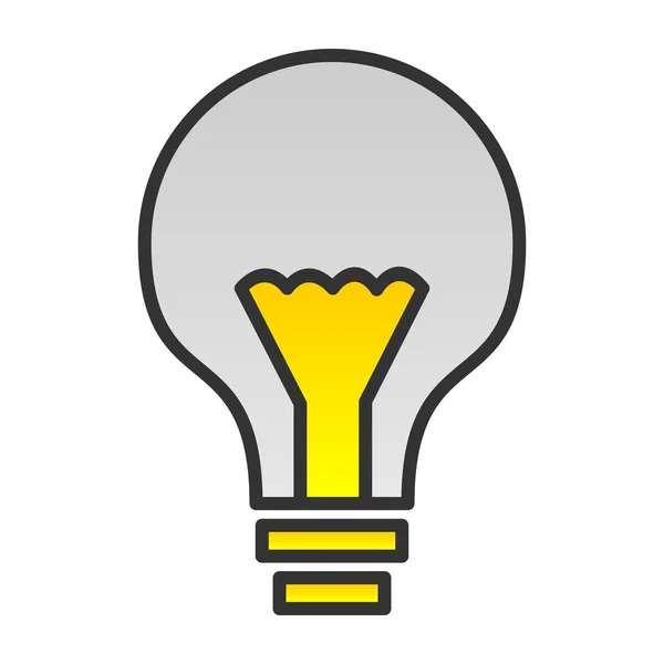 Bulb Line Töltött Gradient Vector Icon Desig — Stock Vector