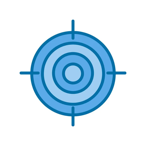 Target Filled Blue Vector Icon Desig — Stock Vector