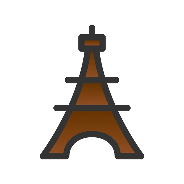 Eiffel Preenchido Gradiente Vector Ícone Desig — Vetor de Stock