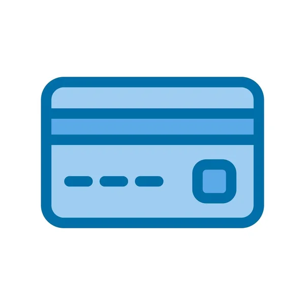 Debitkarte Gefüllt Blue Vector Icon Desig — Stockvektor