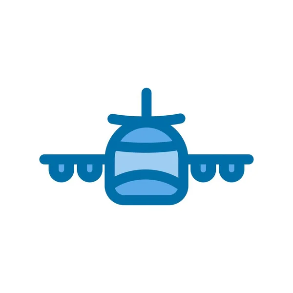 Airplane Filled Blue Vector Icon Desig — Stock Vector