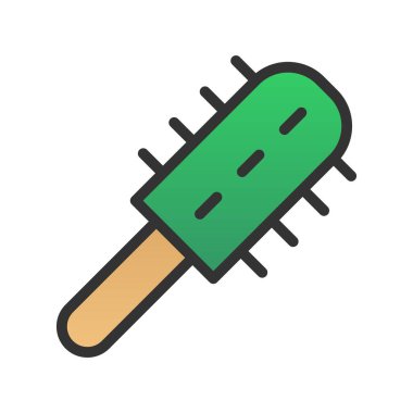 Saç Fırçası Doldurulmuş Gradyan Vektör Simgesi Tasarımı