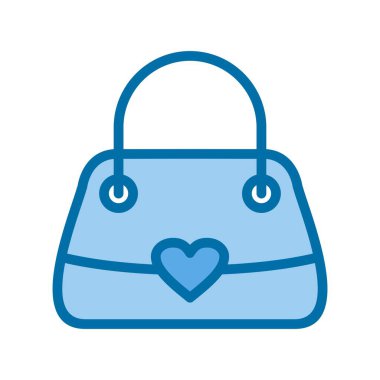Mavi Vektör Simgesi Tasarımı Doldurulmuş Kadın Çantası