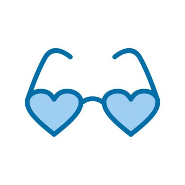 Güneş Gözlüğü Dolu Mavi Vektör Simgesi Tasarımı