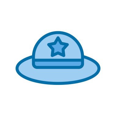 Yaz Şapkası Mavi Vektör Simgesi Tasarımı