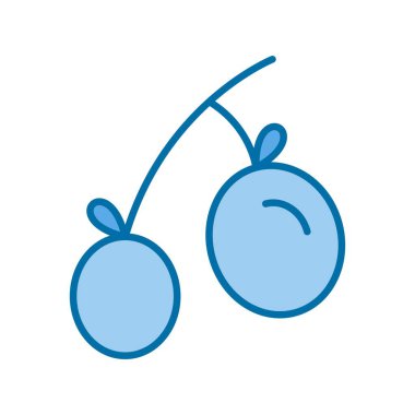 Zeytin Doldurulmuş Mavi Vektör Simgesi Tasarımı