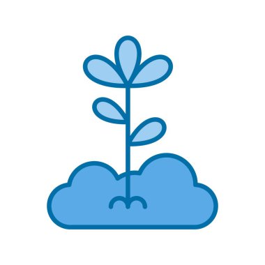 Filizler Mavi Vektör Simgesi Tasarımı