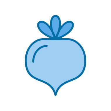 Turp Doldurulmuş Mavi Vektör Simgesi Tasarımı