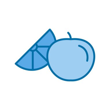 Turuncu Doldurulmuş Mavi Vektör Simgesi Tasarımı