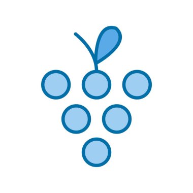 Üzüm Doldurulmuş Mavi Vektör Simgesi Tasarımı