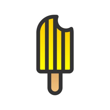 Dondurma Doldurulmuş Gradyan Vektör Simgesi Tasarımı