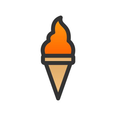 Dondurma Konisi Gradyan Vektör Simgesi Tasarımı