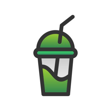 Milkshake Doldurulmuş Gradyan Vektör Simgesi Tasarımı