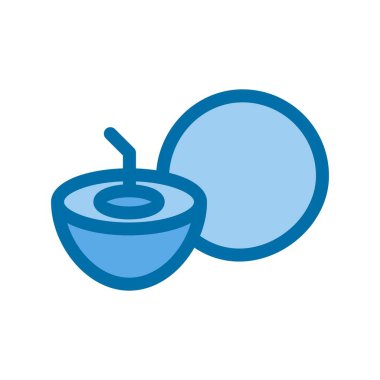 Hindistancevizi Dolu Mavi Vektör Simgesi Tasarımı