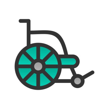 Tekerlekli sandalye Gradyan Vektör Simgesi Tasarımı