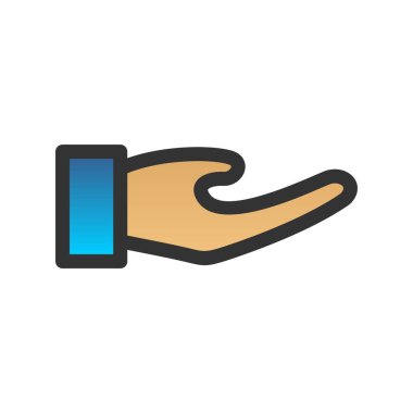 El Doldurulmuş Gradyan Vektör Simgesi Tasarımı