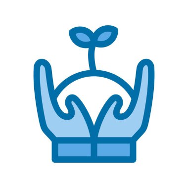 Bitki Doldurulmuş Mavi Vektör Simgesi Tasarımı