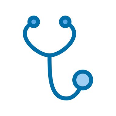 Stetoskop Dolu Mavi Vektör Simgesi Tasarımı