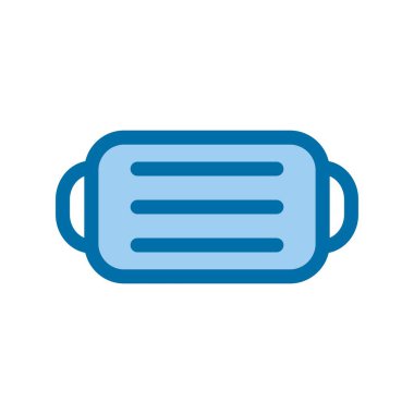 Yüz Maskesi Doldurulmuş Mavi Vektör Simgesi Tasarımı