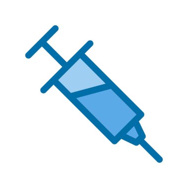Mavi Vektör Simgesi Tasarımı Doldurulmuş Şırınga