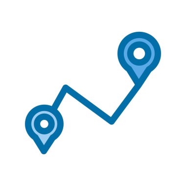 GPS Doldurulmuş Mavi Vektör Simgesi Tasarımı