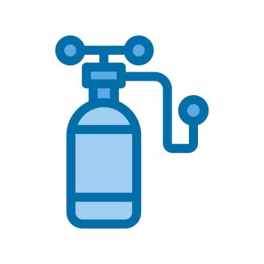 Oksijen Tankı Mavi Vektör Simgesi Tasarımı