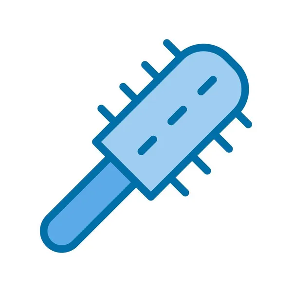 Cepillo Para Cabello Relleno Azul Vector Icono Desig — Vector de stock