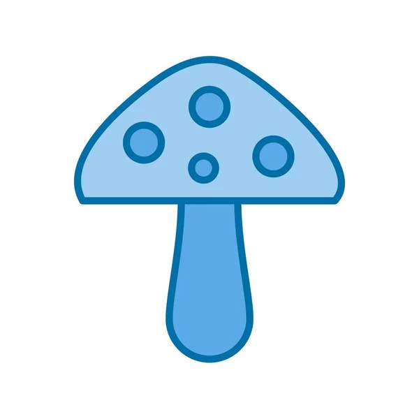 Cogumelo Preenchido Azul Vetor Ícone Desig — Vetor de Stock