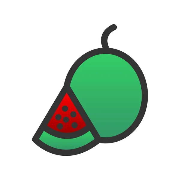 Watermelon Filled Gradient Vector Icon Desig — Stock Vector