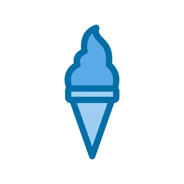 Sorvete Cone Preenchido Blue Vector Icon Desig — Vetor de Stock