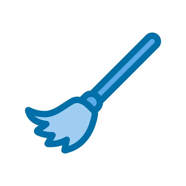 Broom Filled Blue Vector Icon Desig — Stock Vector