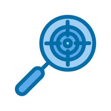 Hedef Dolu Mavi Vektör Simgesi Tasarımı