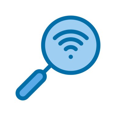 wifi Dolu Mavi Vektör Simgesi Desig