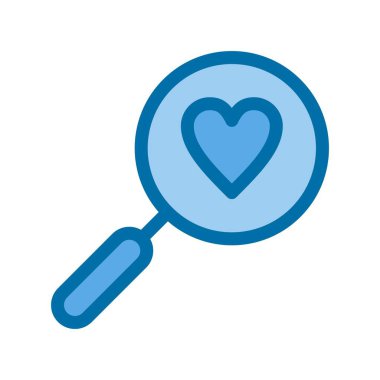 Sevgi Dolu Mavi Vektör Simgesi Tasarımı