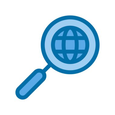 Dünya Dolu Mavi Vektör Simgesi Tasarımı