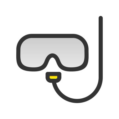 Dalış Maskesi Dolu Gradyan Vektör Simgesi Tasarımı